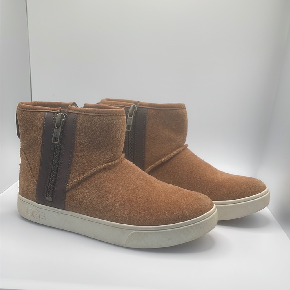 UGG Tan Ankle Boots with Sleek Design